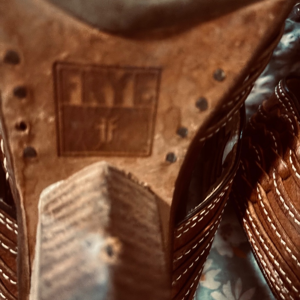 FRYE leather heeled sandals - Picture 4 of 5
